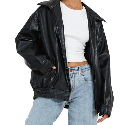Damen Oversized Jacke Großzugig Modern