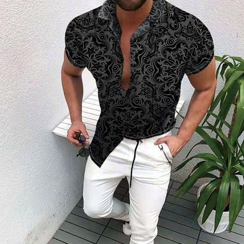 Herren Kurzarmhemd Bedruckt Modern Vielseitig - Norvielle