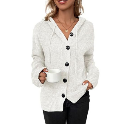 Damen Cardigan Schal Strick Modern Mit Knöpfen