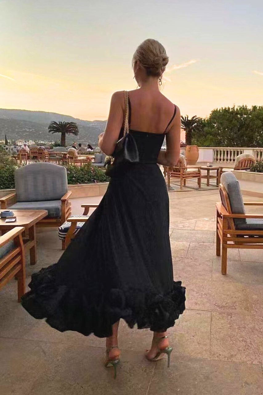 Damenkleid Hochzeitsgast Rüschen Elegant