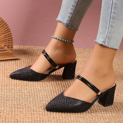 Damen Stilettos Pumps Glitter Gold