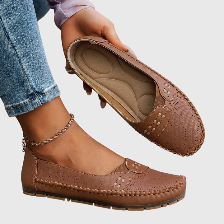 Damen Loafer Lässig Perforiert Bequem
