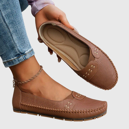 Damen Loafer Lässig Perforiert Bequem