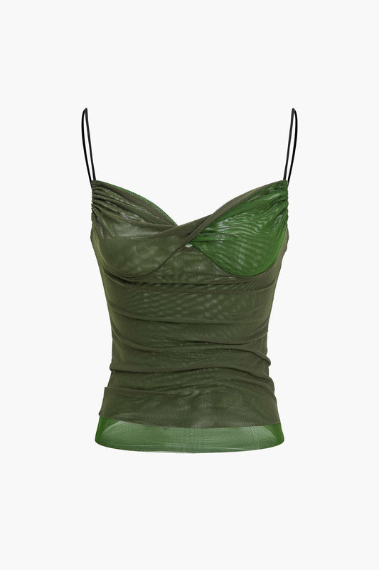 Damen Bodycon Oberteil Mesh Bauchfreies - Norvielle