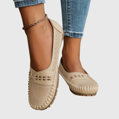 Damen Loafer Lässig Perforiert Bequem