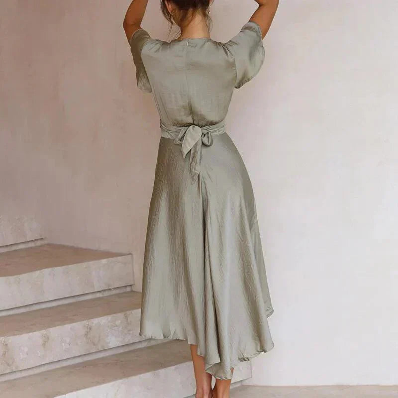 Lunessa Damen Vintage-Kleid Fließend Elegant