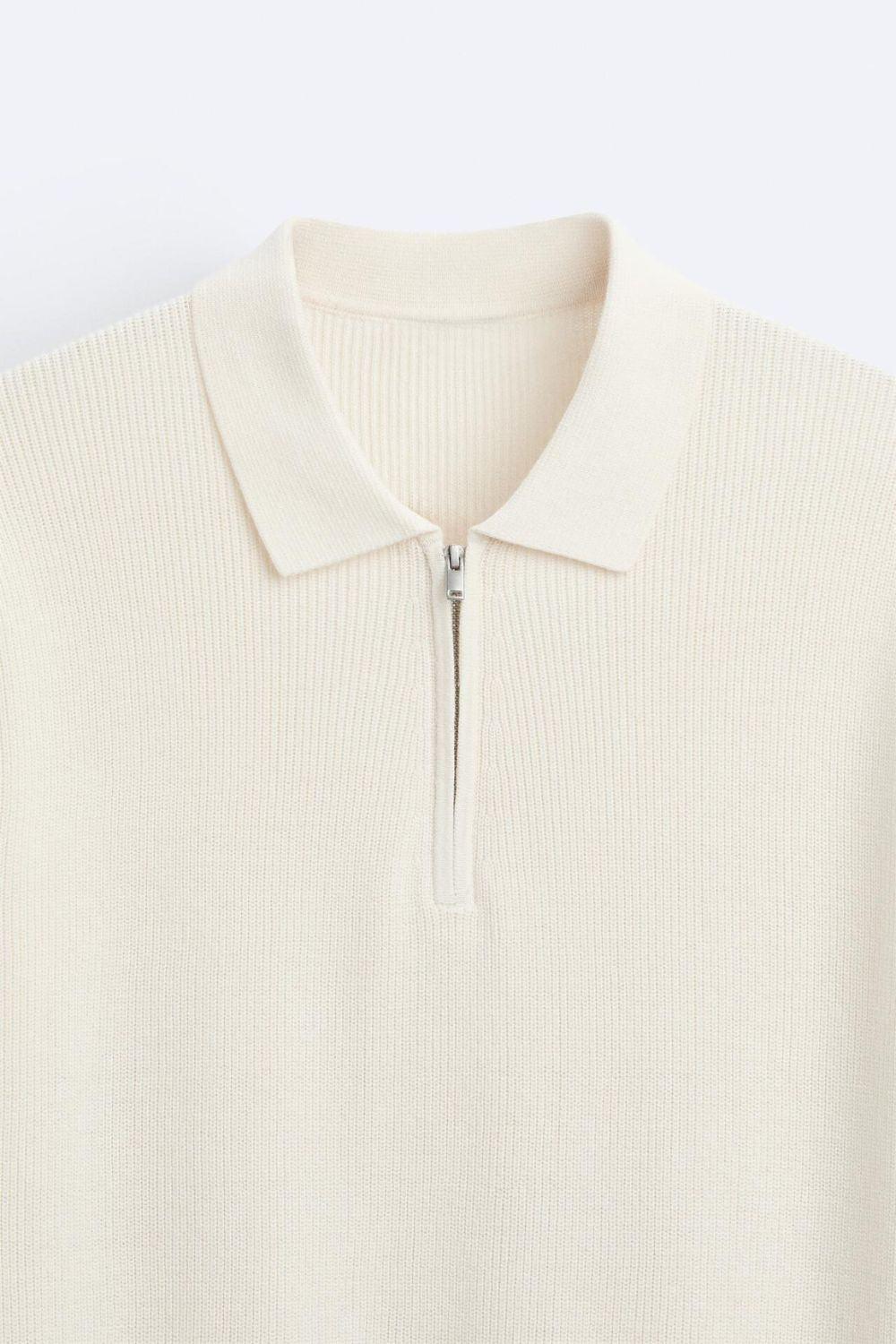 Herren Strickpolo Reißverschluss Elegantes Design