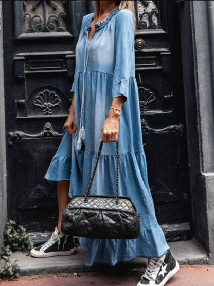 Damen Maxikleid Boho-Stil Gewaschenes Look - Norvielle