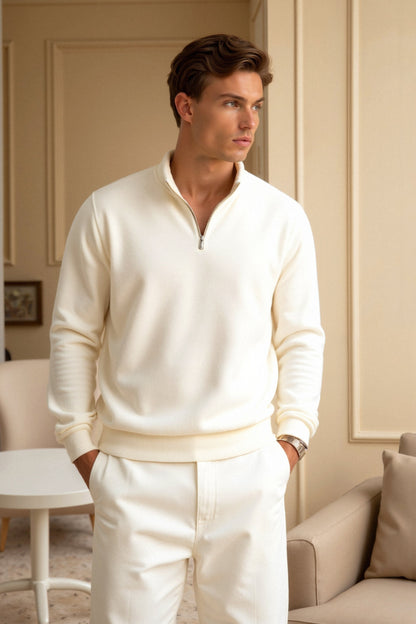 Herren Fleecepullover Reißverschluss Modern Wärmer