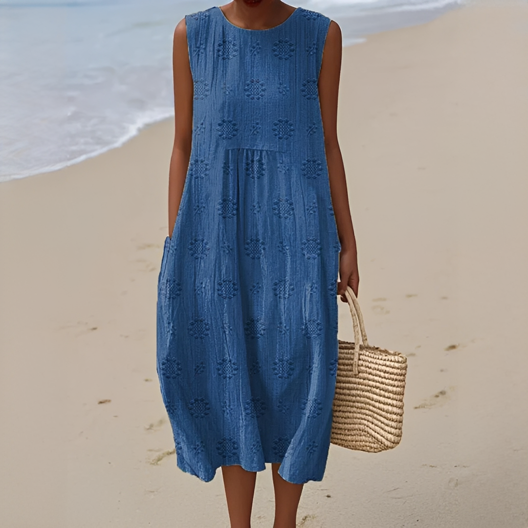 Damen Elegantes Sommerkleid Kurz Baumwolle