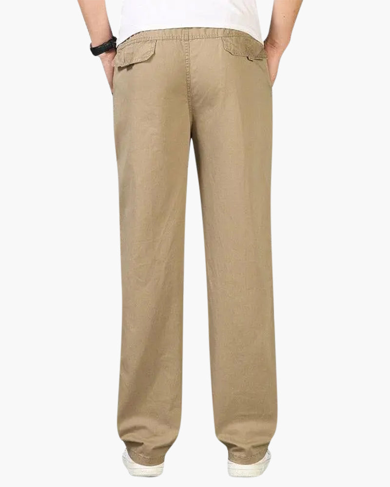 Herrenhose Gerader Schnitt Baumwolle Elastikbund Bequem