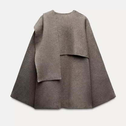 Damen Cape Asymmetrisch Mit Schaloptik