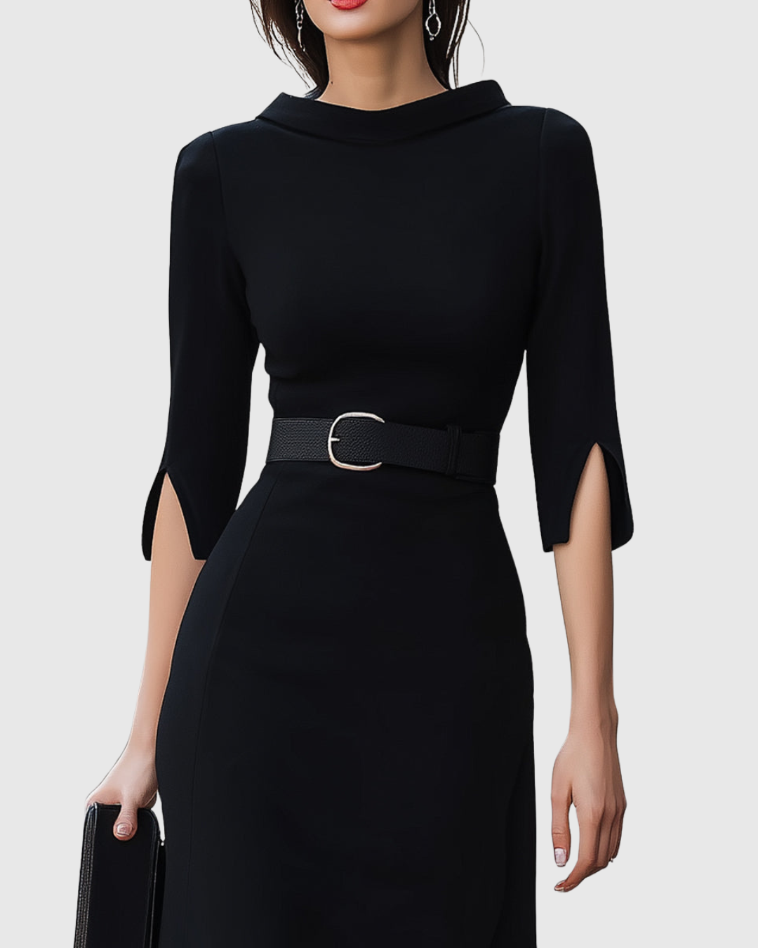 Elegantes Damen Midi-Kleid Minimalistisch