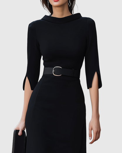 Elegantes Damen Midi-Kleid Minimalistisch