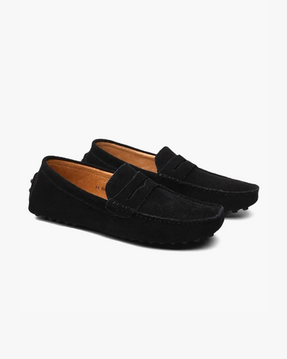 Herren Mokassinschuh Wildleder Braun