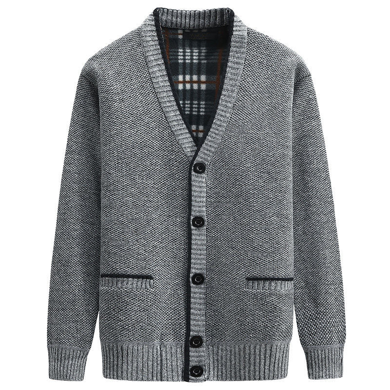 Herren Strickjacke Baumwolle Elegantes Design Schwarz - Norvielle