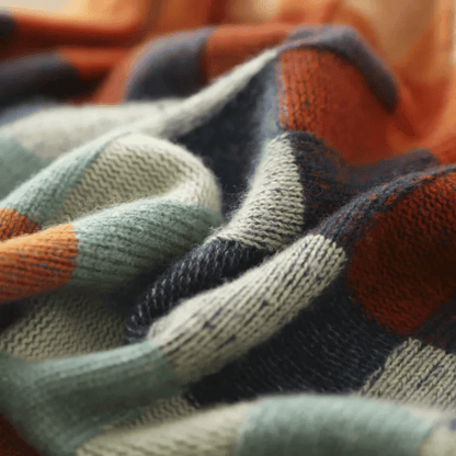 Weicher Cashmere Pullover Patchwork Rundhals Warm