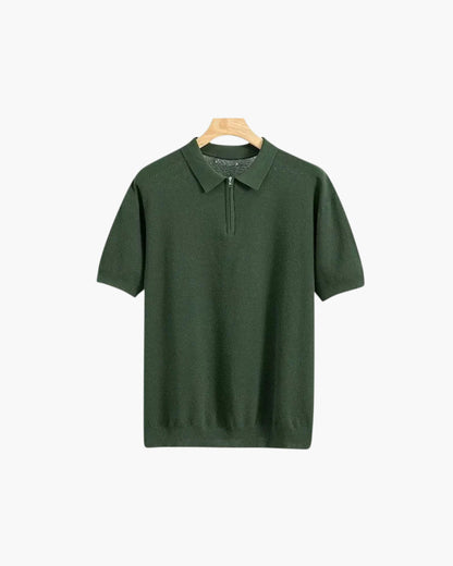Herren Poloshirt Kurzarm Halbzipp Reißverschluss