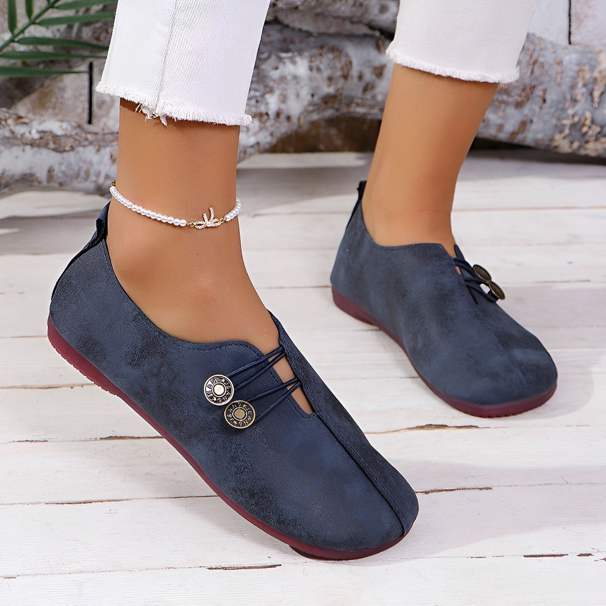Damen Flachschuhe Weiches Leder Stilvoll