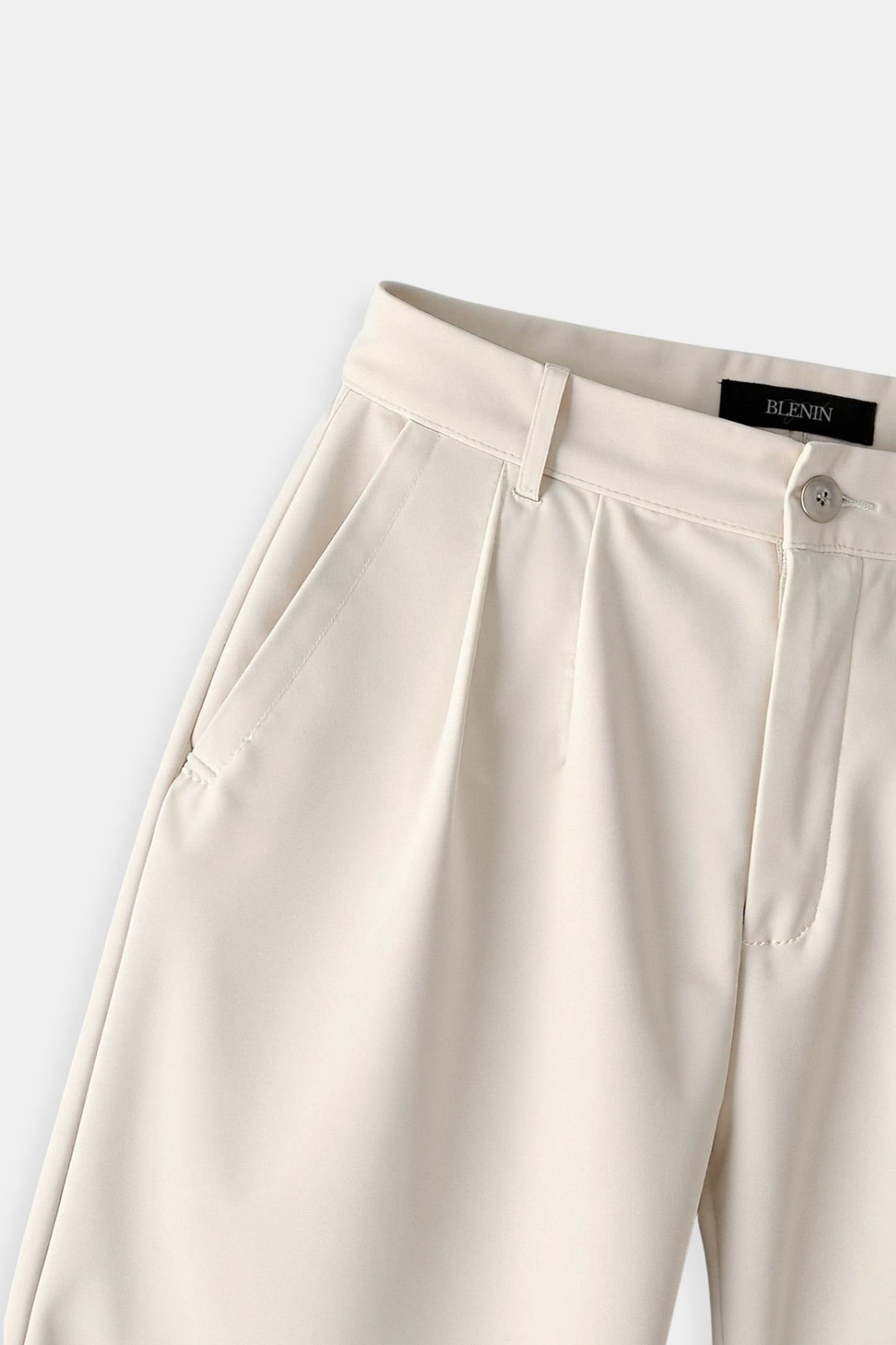 Damen Slim-Fit-Hose Bundfalten Umschlag