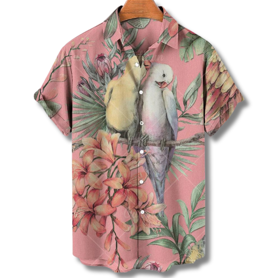 Hawaiihemd Damen Kurzarm Blumenprint Sommer