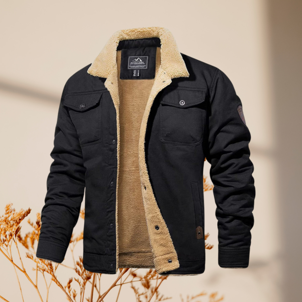 Herren Leder-Bomberjacke Jeansoptik