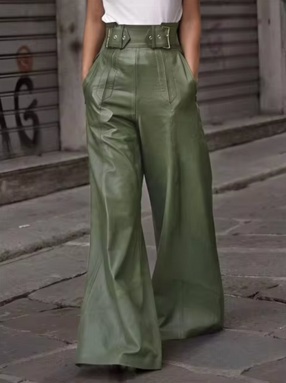 Damen Lederhosen Hochwertig mit Plisierdetails