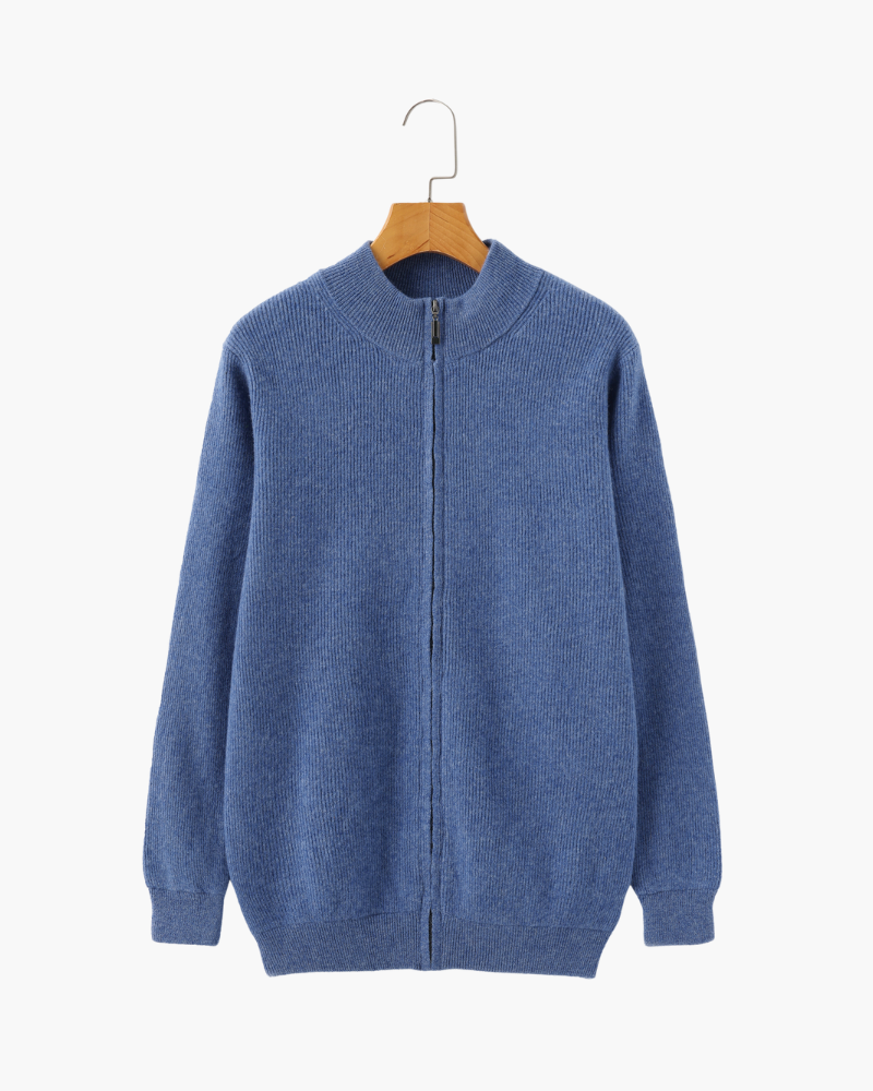 Herren Kaschmir Strickjacke Rippenstrick Modern