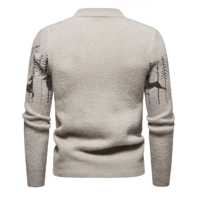 Herren Weihnachtspullover Warm Modern Rot