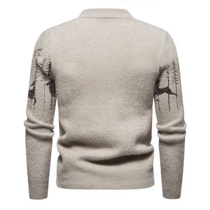 Herren Weihnachtspullover Warm Modern Rot
