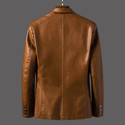 Herren Lederblazer Slimfit