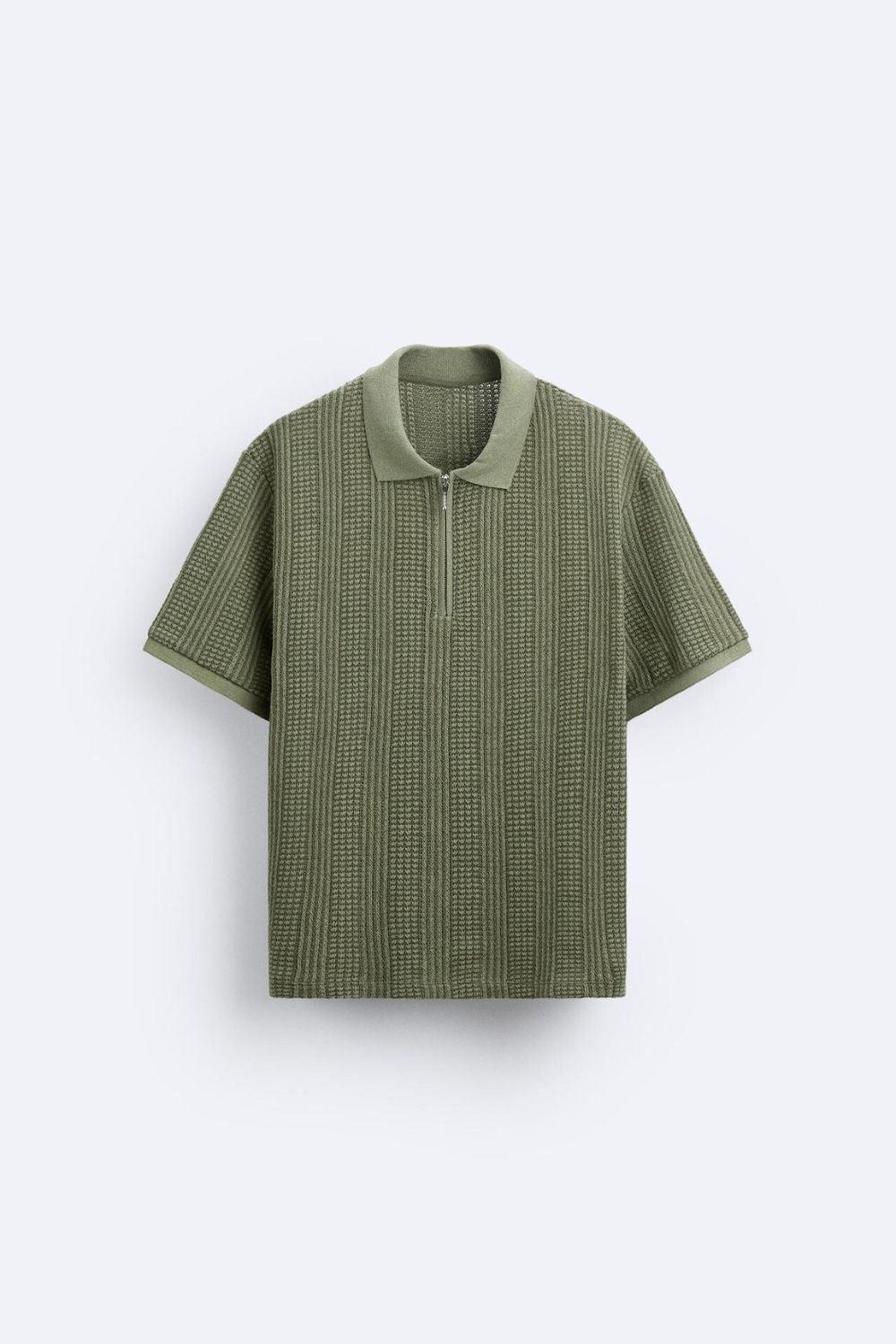 Herren Strickpolo Mit Reißverschluss Sportlich Modern