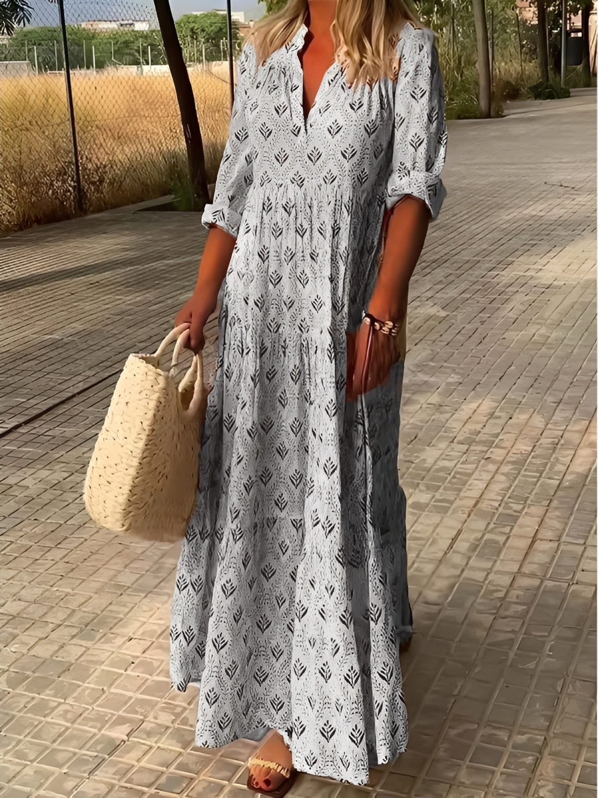 Damen Maxikleid Leichtes Sommerkleid Modern