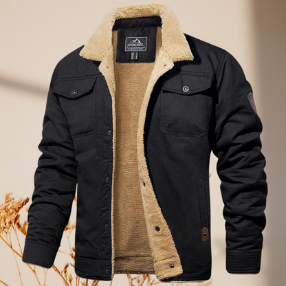 Herren Leder-Bomberjacke Jeansoptik