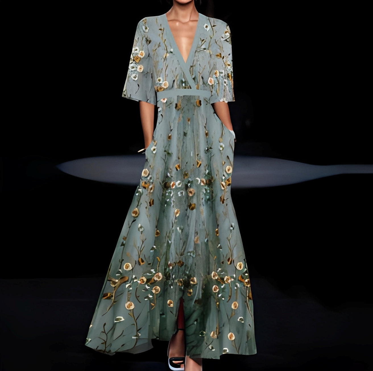 Damen Kurzarmkleid Sommer Stilvoll Elegant