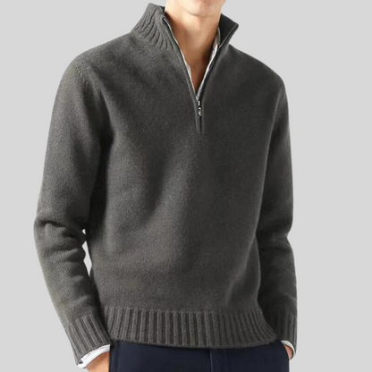 Herren Pullover Halb-Reißverschluss Warm