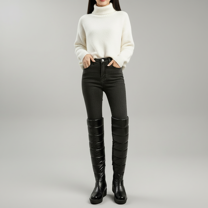 Damen Overknee Stiefel Gefüttert Warm