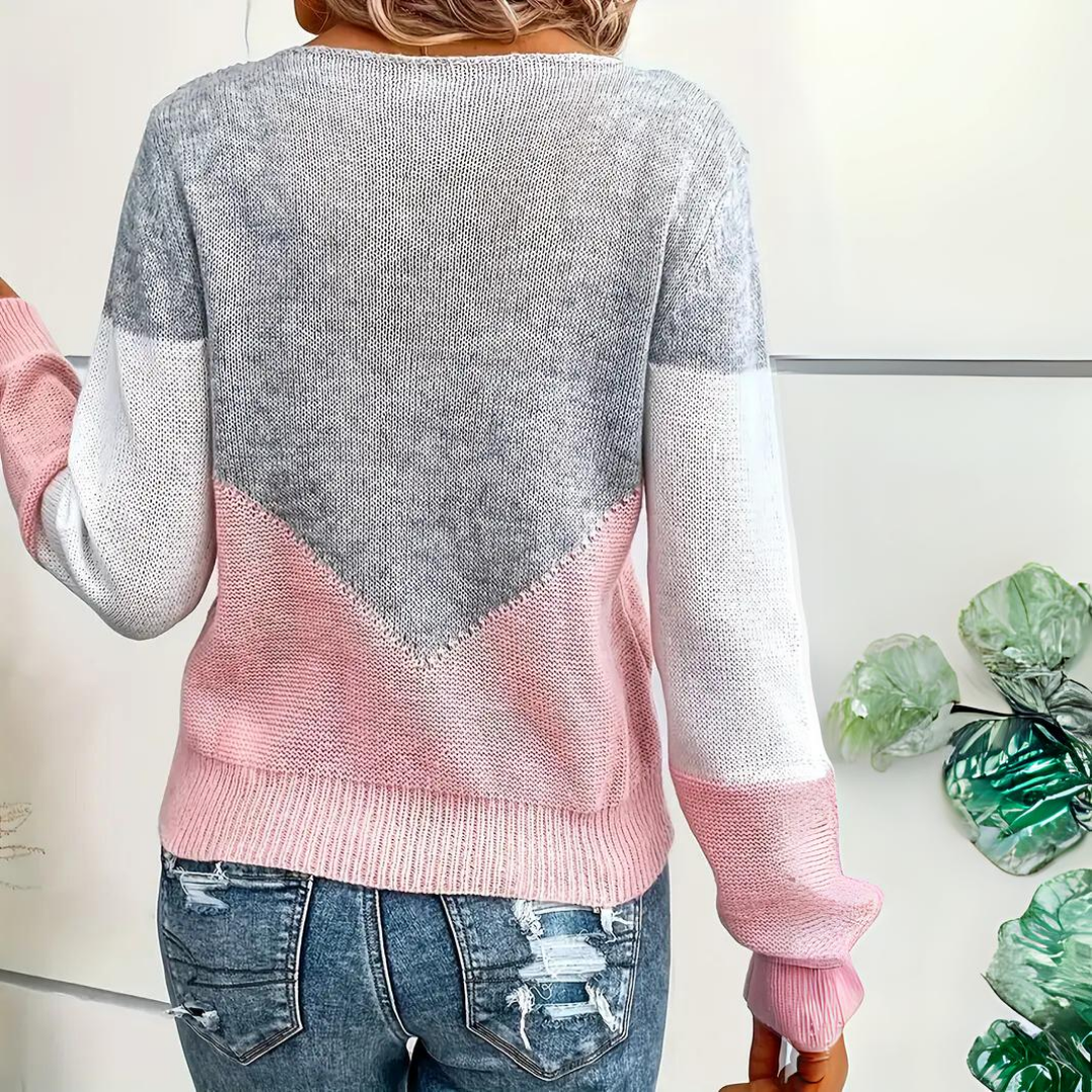 Damen Pullover Bequem Lässig Geschnitten