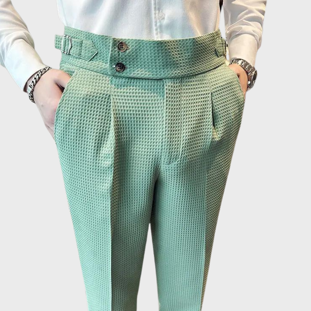 Herrenhose Kariert Hochtailliert Komfort