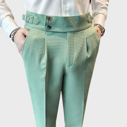 Herrenhose Kariert Hochtailliert Komfort