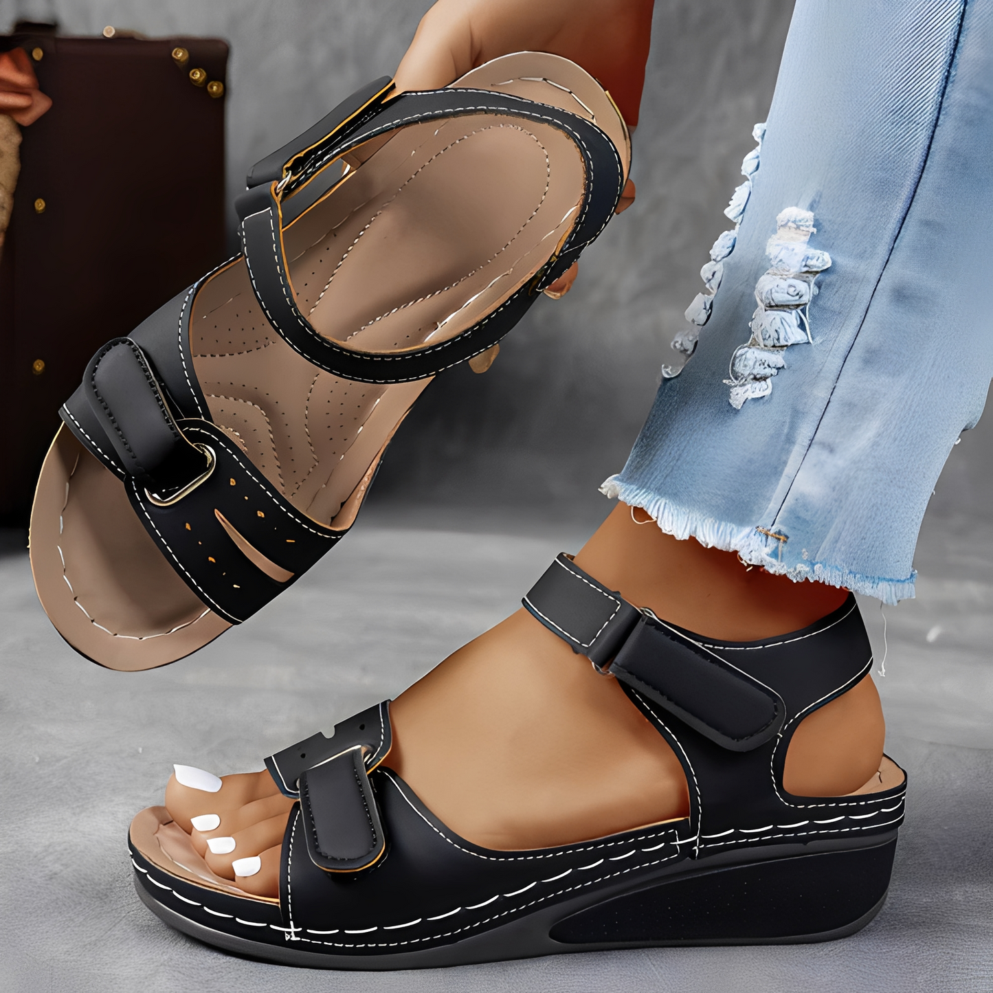 Damen Sandalen Elegant Leder