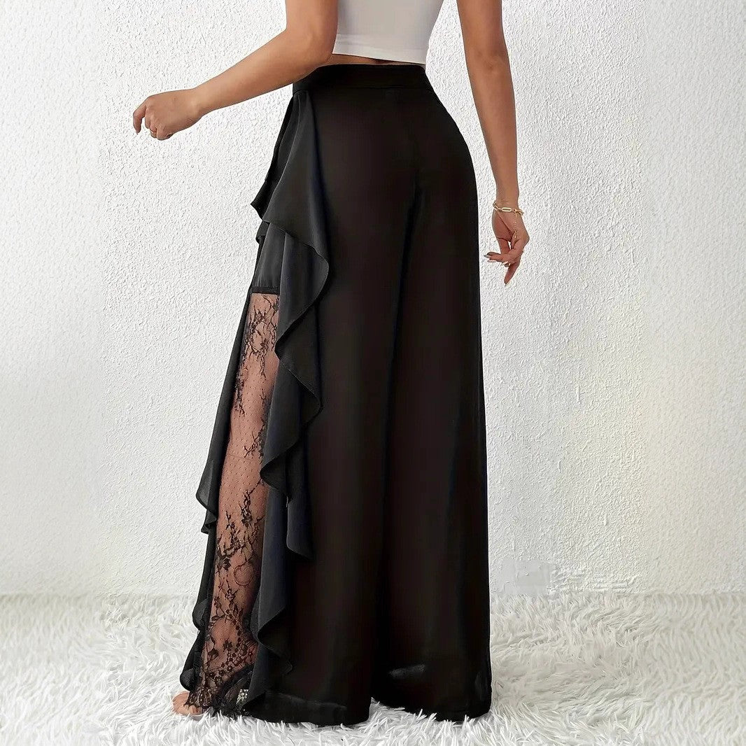 Damen Hochtaillierten Hose Weite Bein Elegant