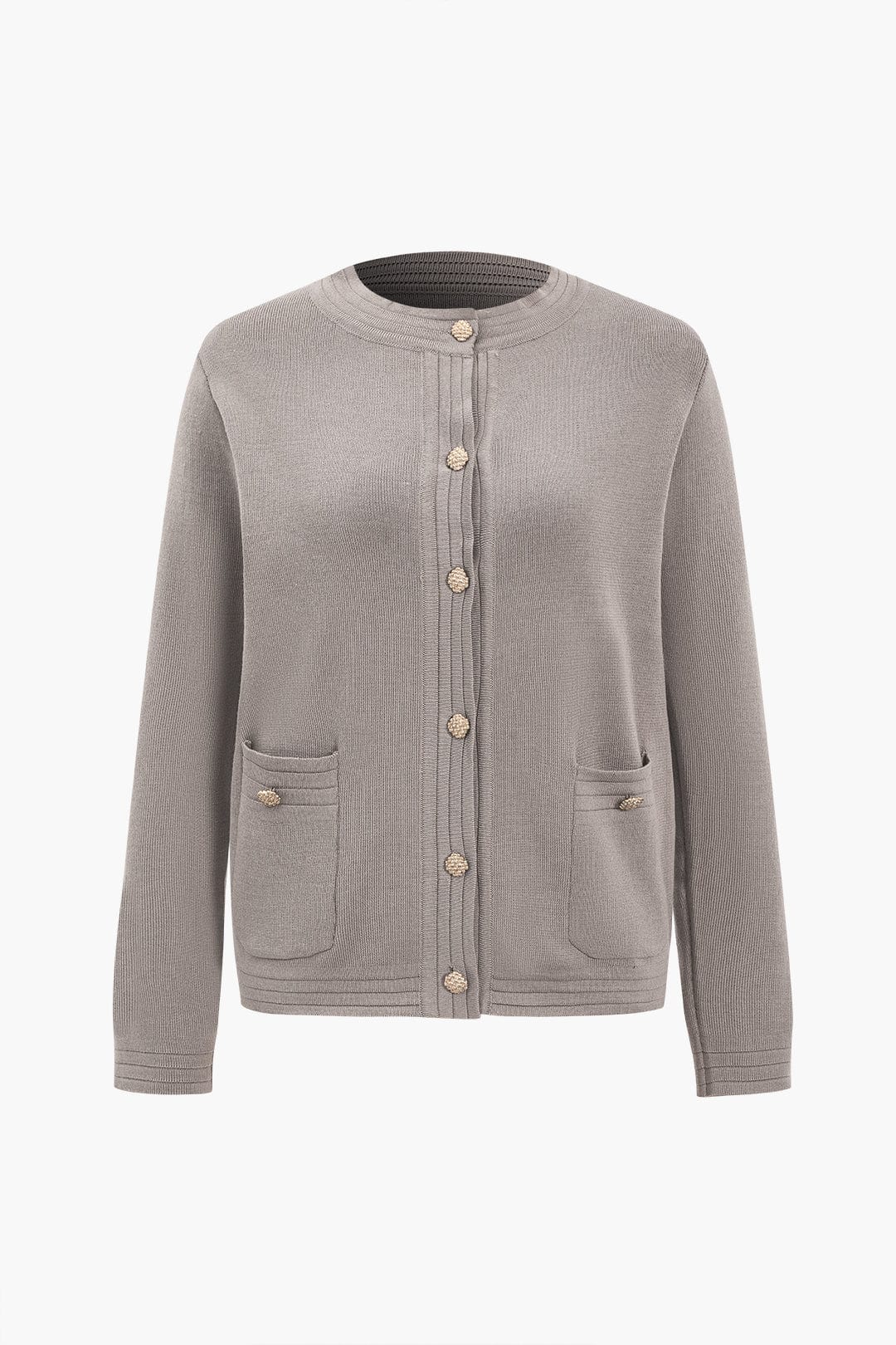 Damen Strick-Zweiteiler Klassischer Cardigan mit Hose