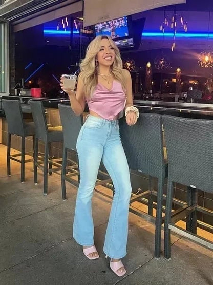 Damen Highwaist Jeans Flared Stilvoll