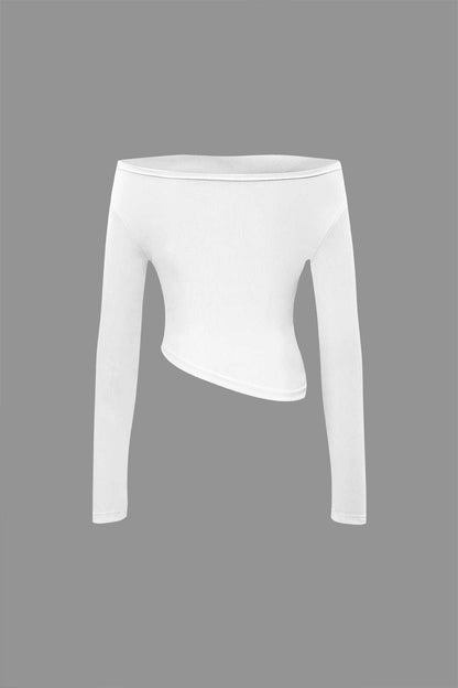 Damen Zweiteiler Asymmetrisch Weite Hosen Set