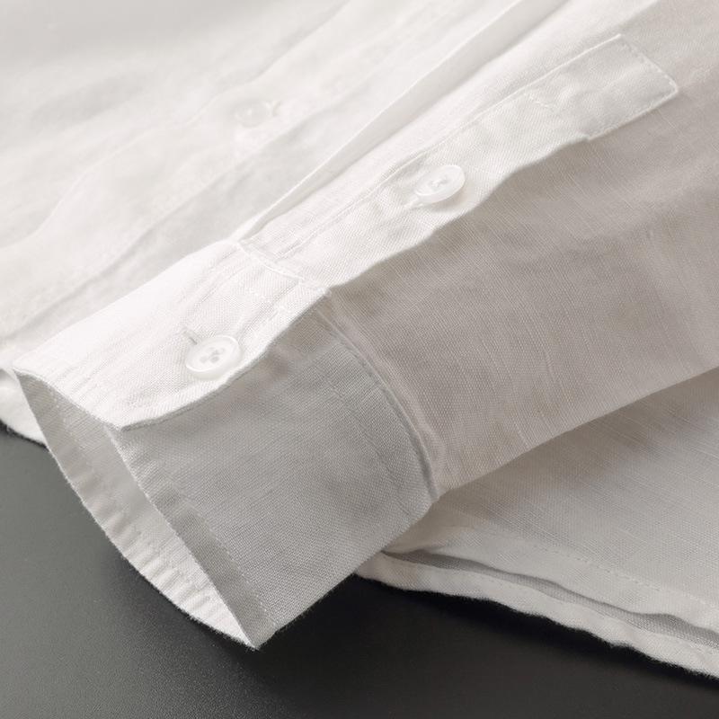 Herren Leinenshirt Langarm Kapuze Bequem
