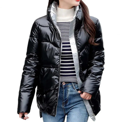 Damen Winterjacke Gequiltet Warm Leicht