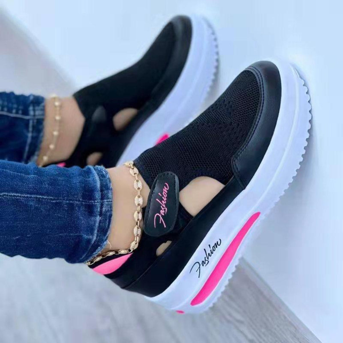 Damen Laufschuhe Atmungsaktives Mesh Klettverschluss