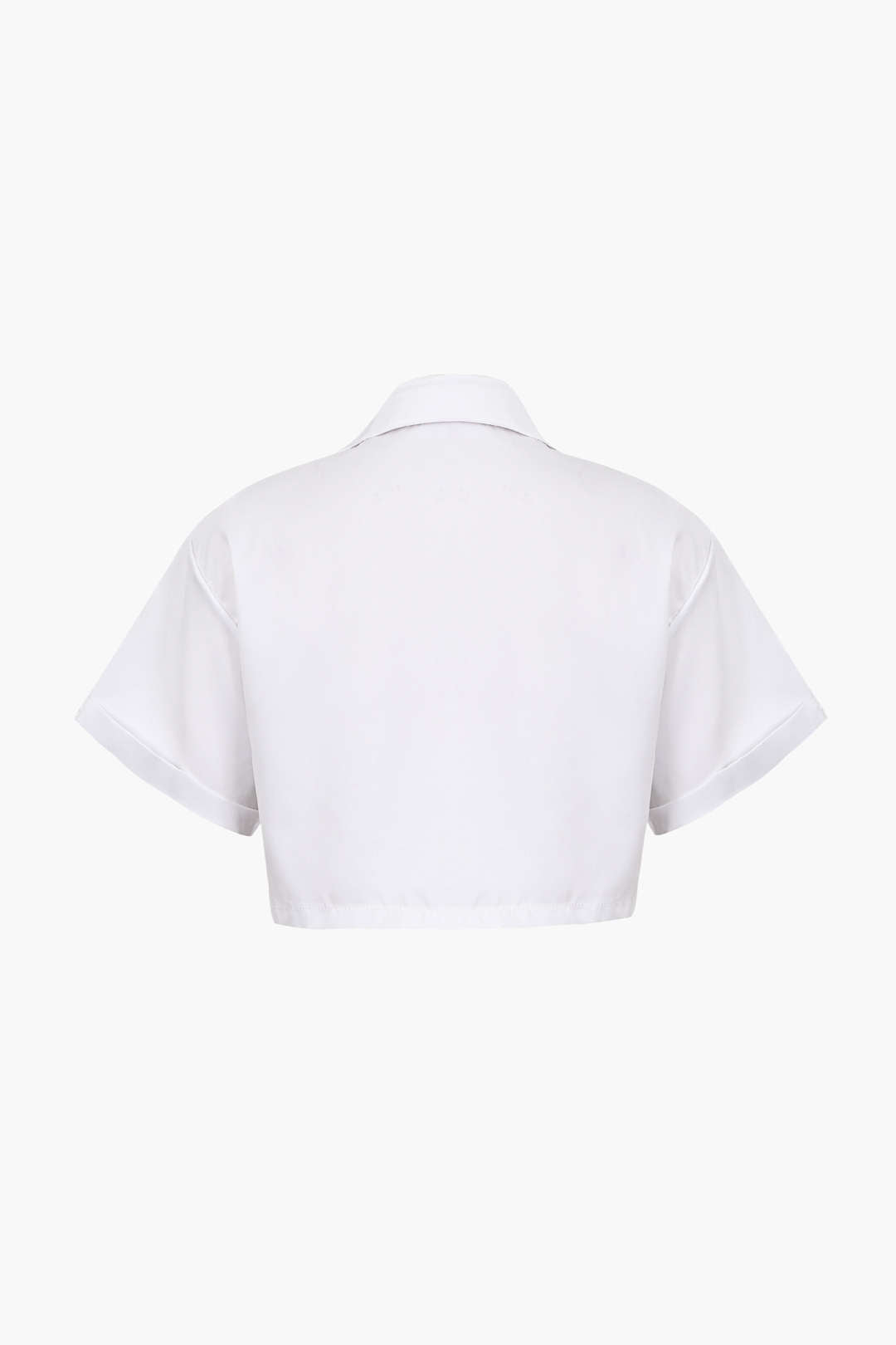 Damen Kurzarmshirt Crop Modern mit Kragen