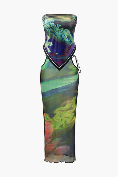 Damen Bandeau- Set Abstrakt Print